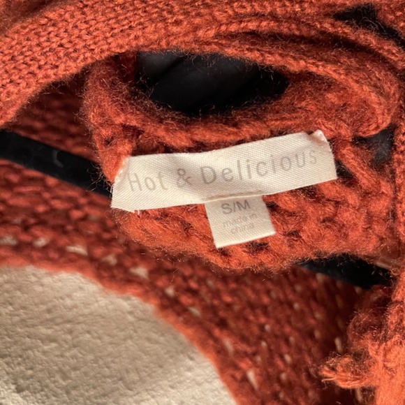 Distressed, Burnt Red, Adjustable Corset Back Lacing, Oversized Sweater/Dress - Picture 7 of 7